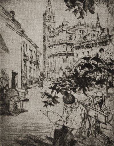 View of Seville Cathedral by English School